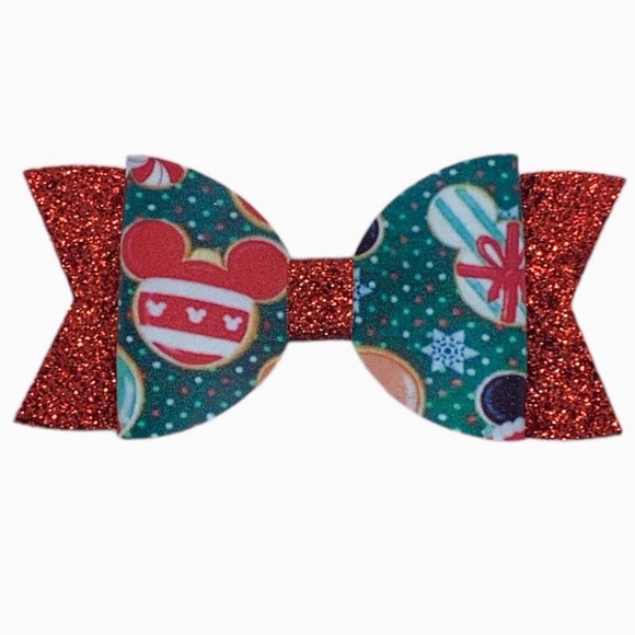 Other - Girls Hair Bow Sparkling Mickey Christmas